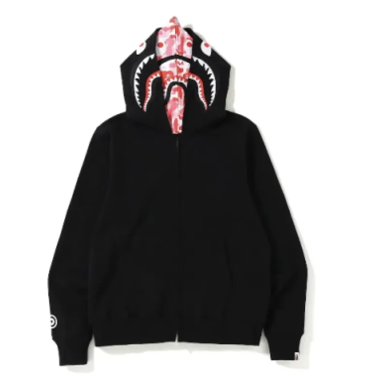 BAPE ABC Camo Shark Zip Hoodie Black Pink