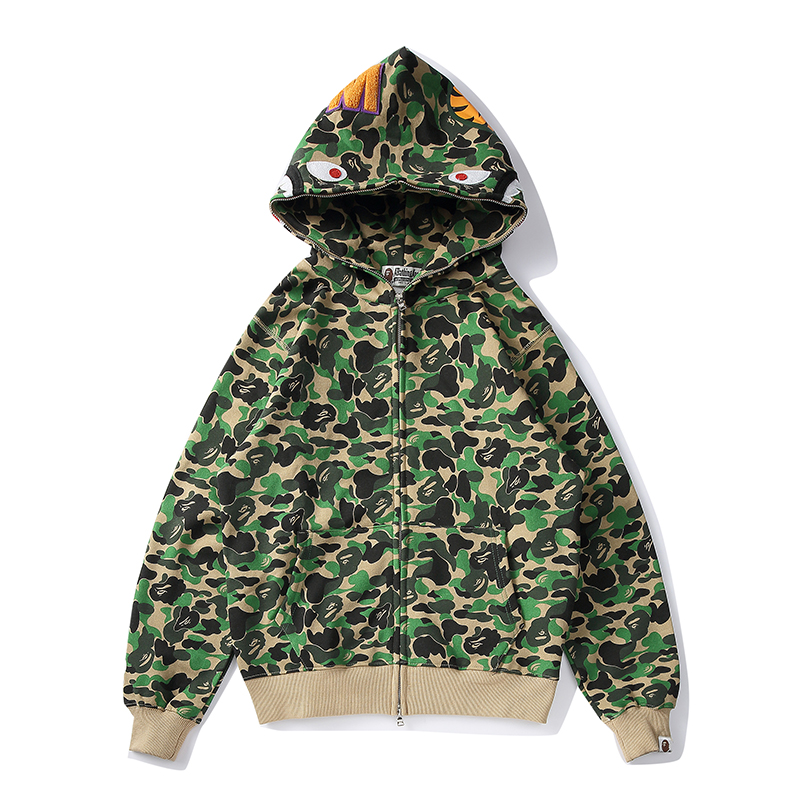BAPE ABC Camo Shark Zip Hoodie Green