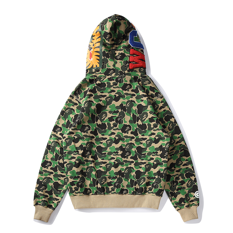 BAPE ABC Camo Shark Zip Hoodie Green