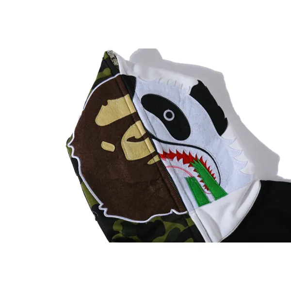 BAPE and panda head patchwork hoodie