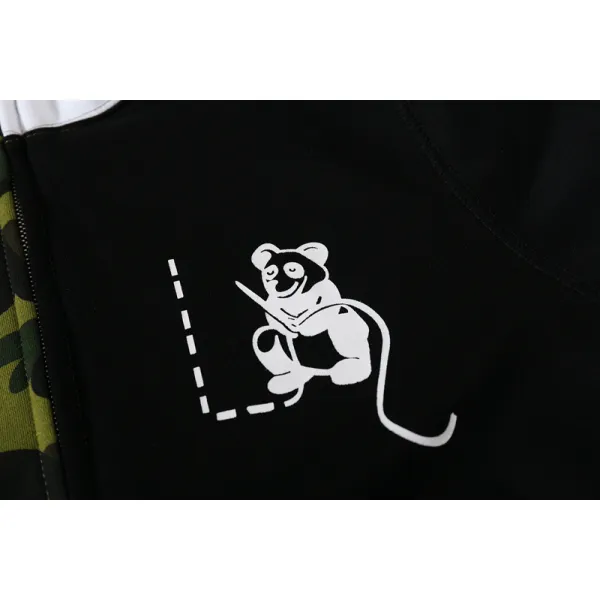 BAPE and panda head patchwork hoodie