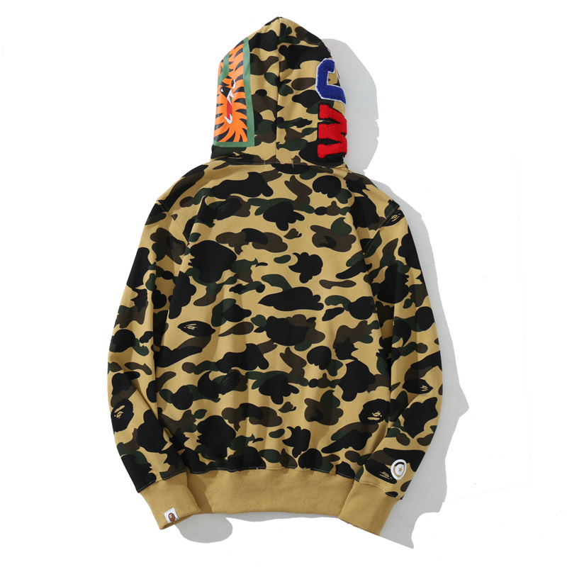 BAPE Cloro Camo Shark Full Zip Hoodie Yellow FW18