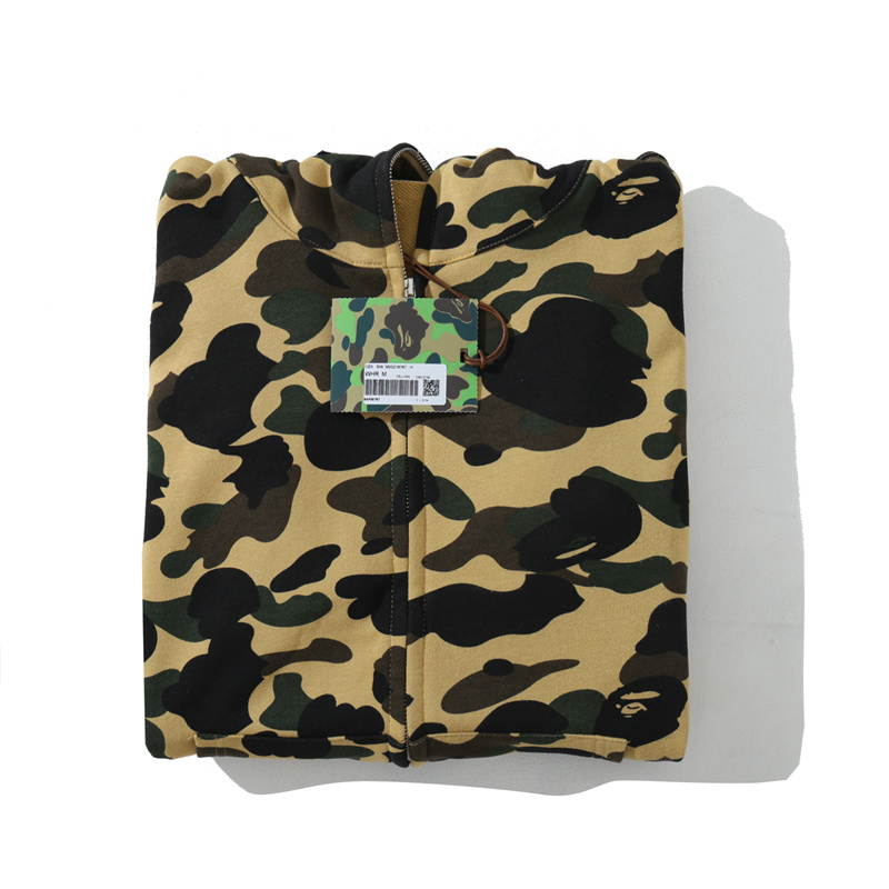 BAPE Cloro Camo Shark Full Zip Hoodie Yellow FW18