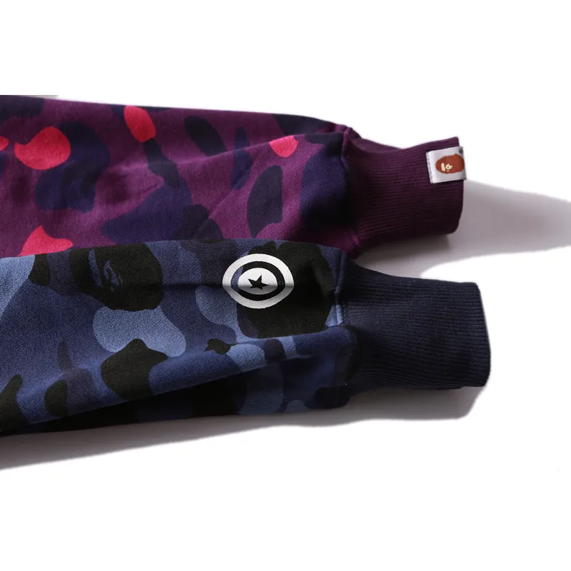 BAPE Color Camo 1/2 Shark Full Zip Hoodie Navy Camo