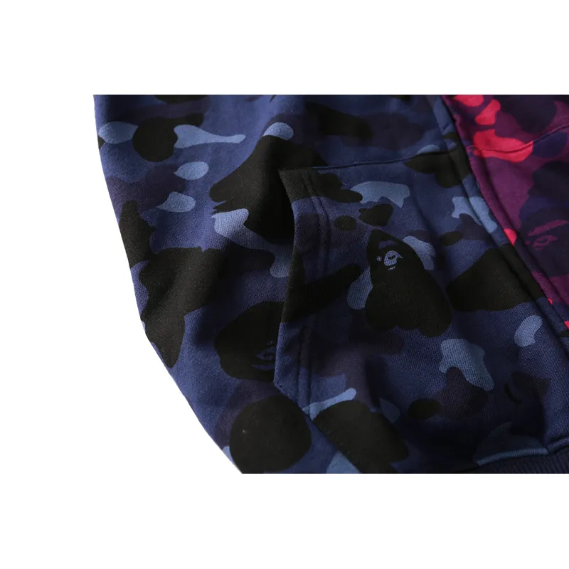 BAPE Color Camo 1/2 Shark Full Zip Hoodie Navy Camo