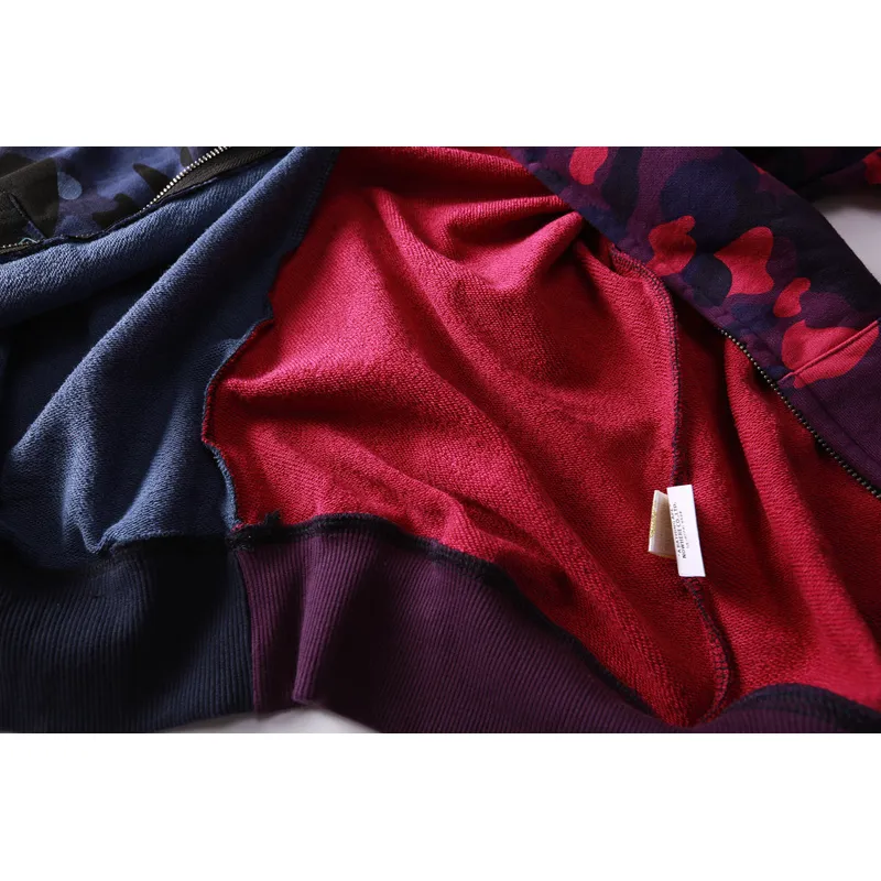 BAPE Color Camo 1/2 Shark Full Zip Hoodie Navy Camo