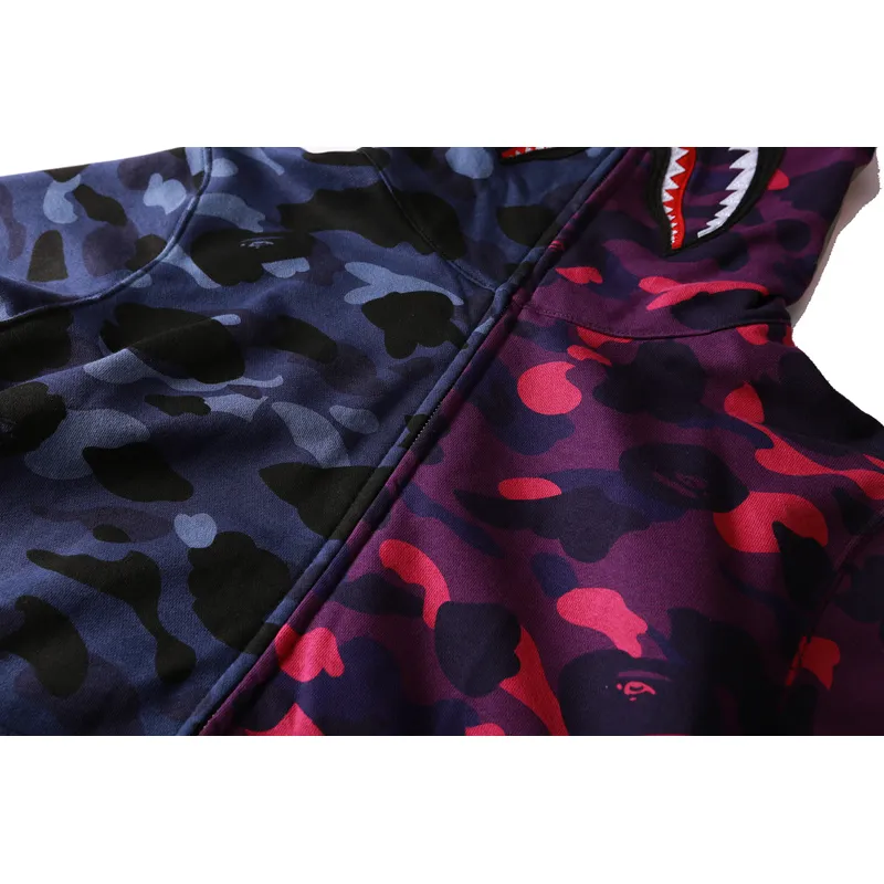 BAPE Color Camo 1/2 Shark Full Zip Hoodie Navy Camo