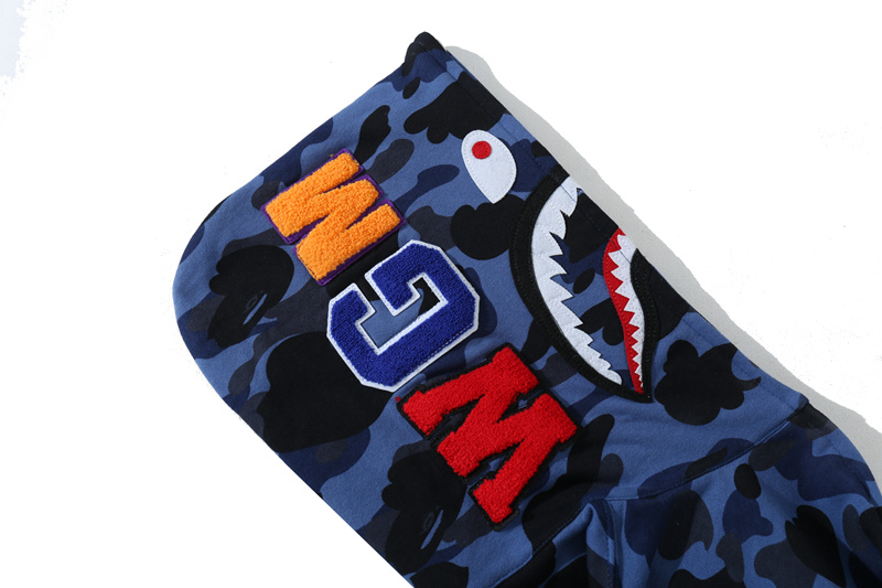 BAPE COLOR CAMO SHARK ZIP HOODIE NAVY 4580793329572