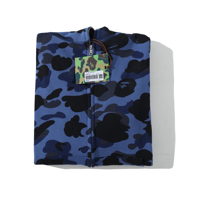 BAPE COLOR CAMO SHARK ZIP HOODIE NAVY 4580793329572