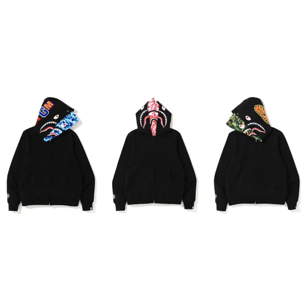 BAPE double hood camouflage hoodie