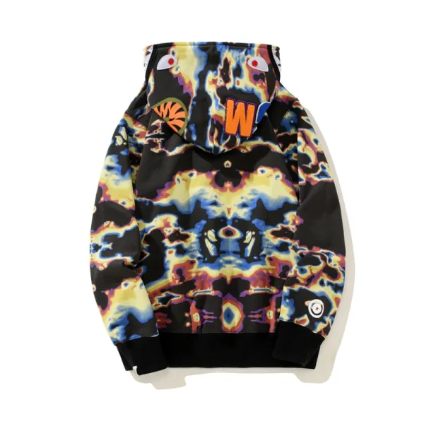 BAPE Honeycomb Transformation Camouflage Shark Hoodie Black & Pattern