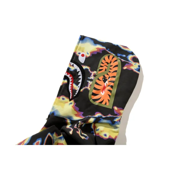 BAPE Honeycomb Transformation Camouflage Shark Hoodie Black & Pattern