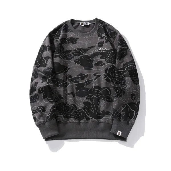BAPE LAYERED LINE CAMO CREWNECK