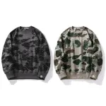 BAPE LAYERED LINE CAMO CREWNECK