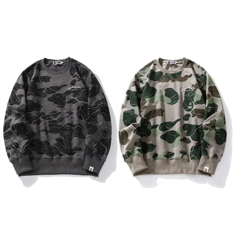 BAPE LAYERED LINE CAMO CREWNECK