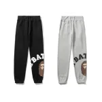 BAPE letter print solid color sports trousers