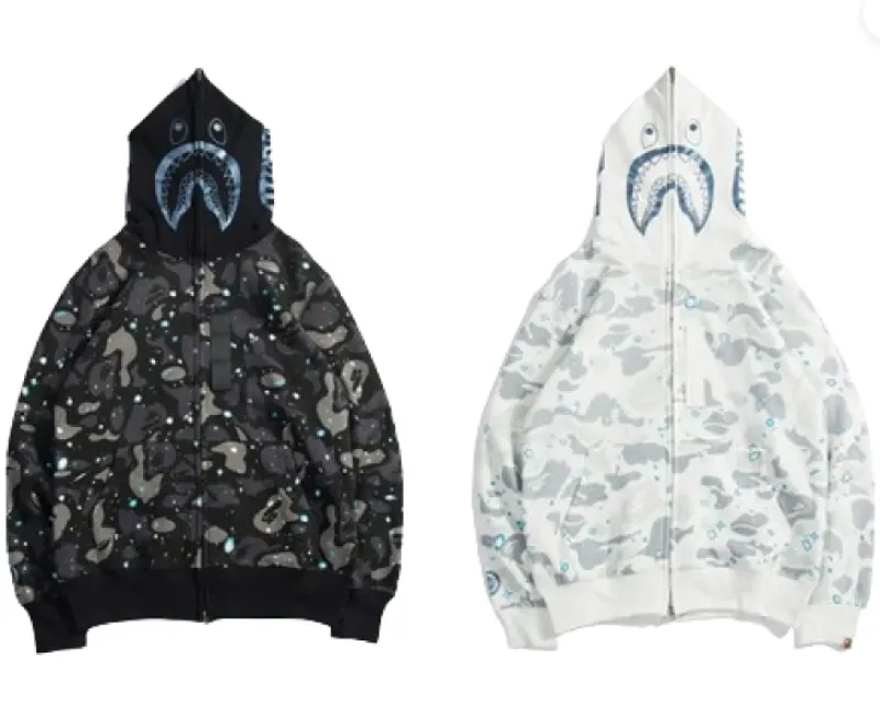 BAPE luminous starry sky hoodie black & white