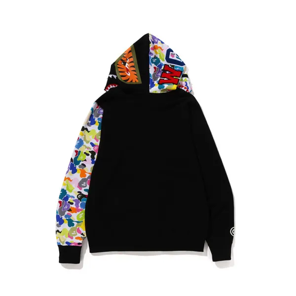 BAPE Multicolor Camouflage Shark Hoodie Black