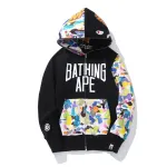 BAPE Multicolor Camouflage Shark Hoodie Black