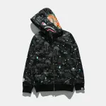BAPE Space Camo Shark WGM Full-Zip Hoodie Black
