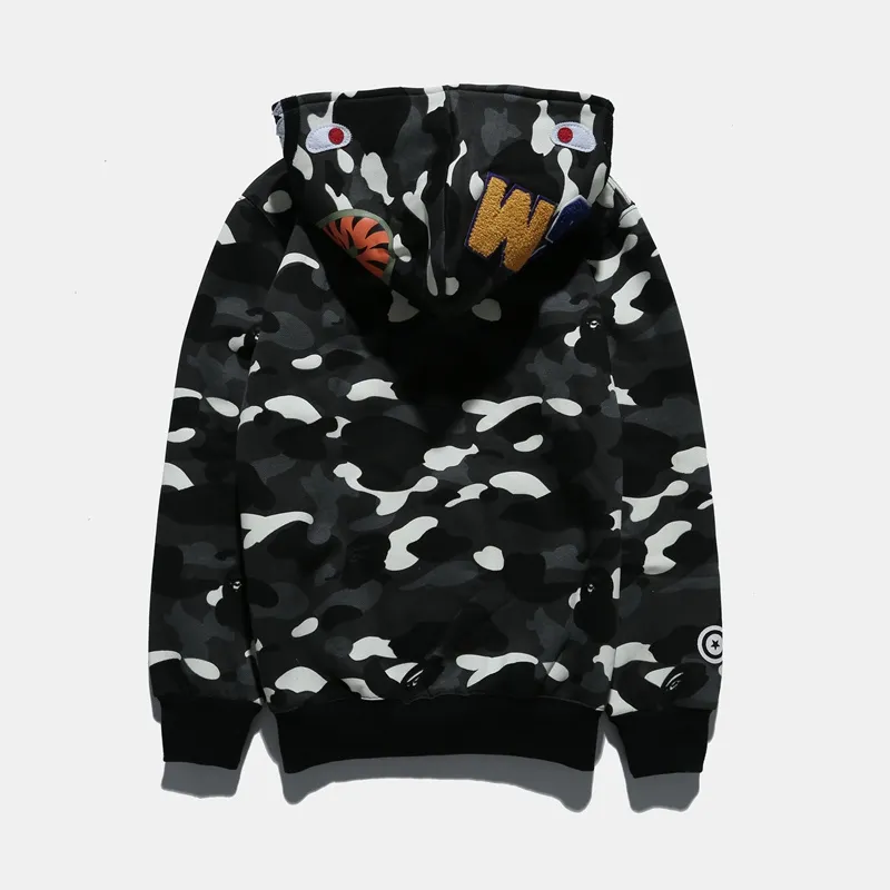 BAPE Space Camo Shark WGM Full-Zip Hoodie Black