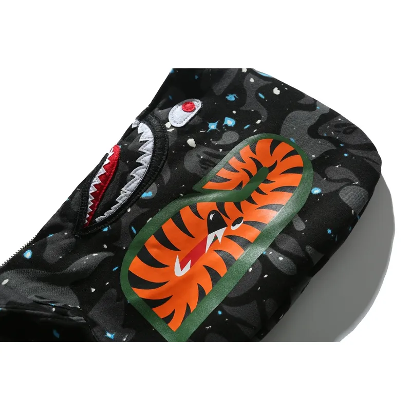 BAPE Space Camo Shark WGM Full-Zip Hoodie Black