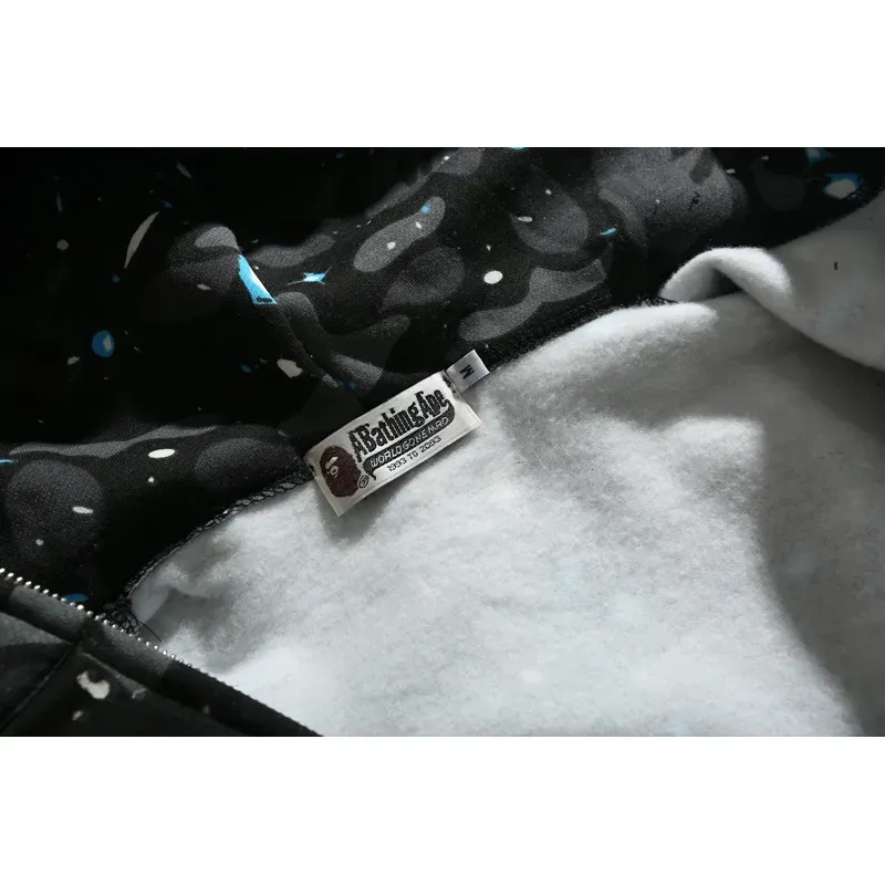 BAPE Space Camo Shark WGM Full-Zip Hoodie Black