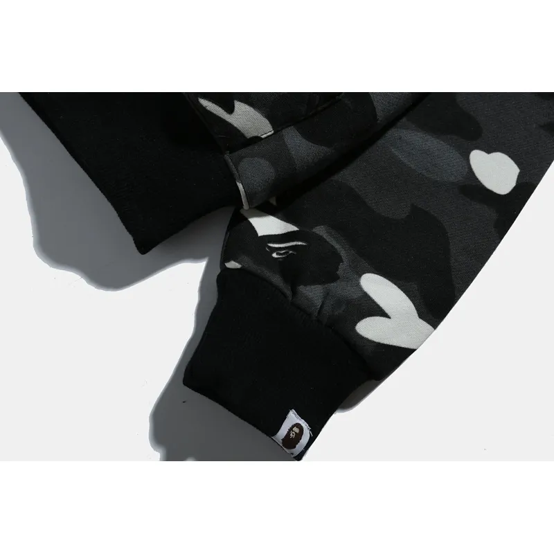 BAPE Space Camo Shark WGM Full-Zip Hoodie Black