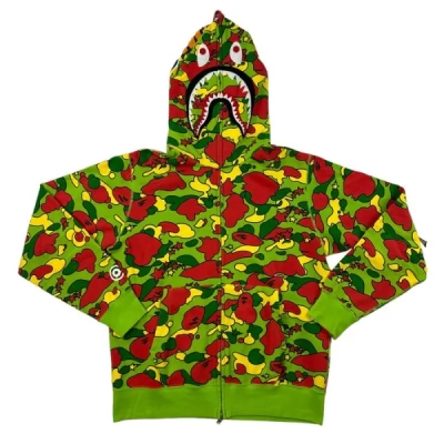 BAPE Sta Camo Shark Full Zip Hoodie Green 01
