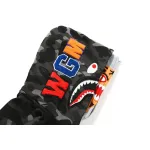 BAPE tiger head double hood camouflage patchwork hoodie
