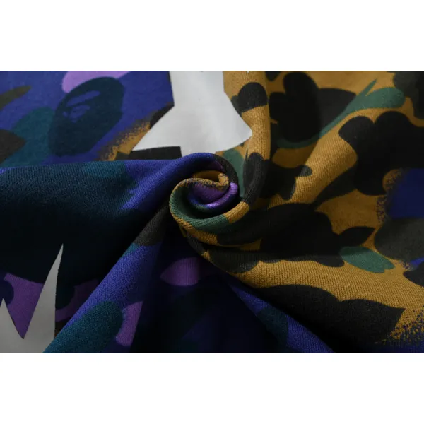 BAPE x Heron Preston Mix 1st Camo Shark Relaxed Fit Full Zip Hoodie Purple