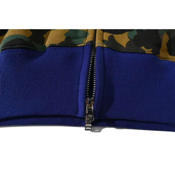 BAPE x Heron Preston Mix 1st Camo Shark Relaxed Fit Full Zip Hoodie Purple