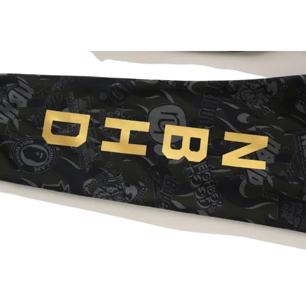 BAPE x NBHD joint style shark head black and gold trousers