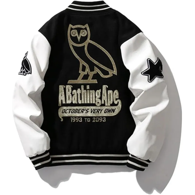BAPE x OVO Varsity Jacket Black