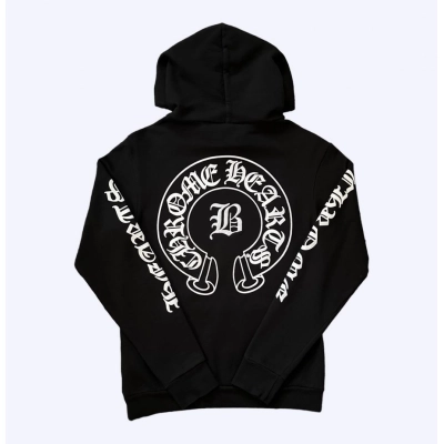 CHROME HEARTS BELLA LEATHER PATCH HOODIE 02