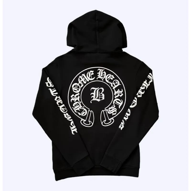 CHROME HEARTS BELLA LEATHER PATCH HOODIE