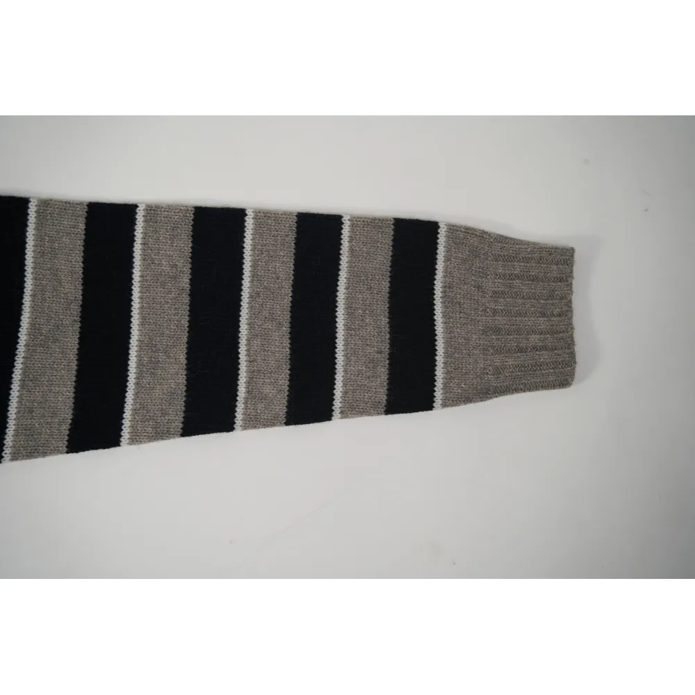 CREW NECK SWEATER IN STRIPED WOOL LIGHT REY/BLACK 2AE4B896T.06BK
