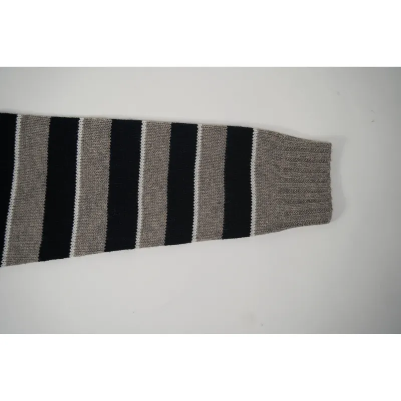 CREW NECK SWEATER IN STRIPED WOOL LIGHT REY/BLACK 2AE4B896T.06BK