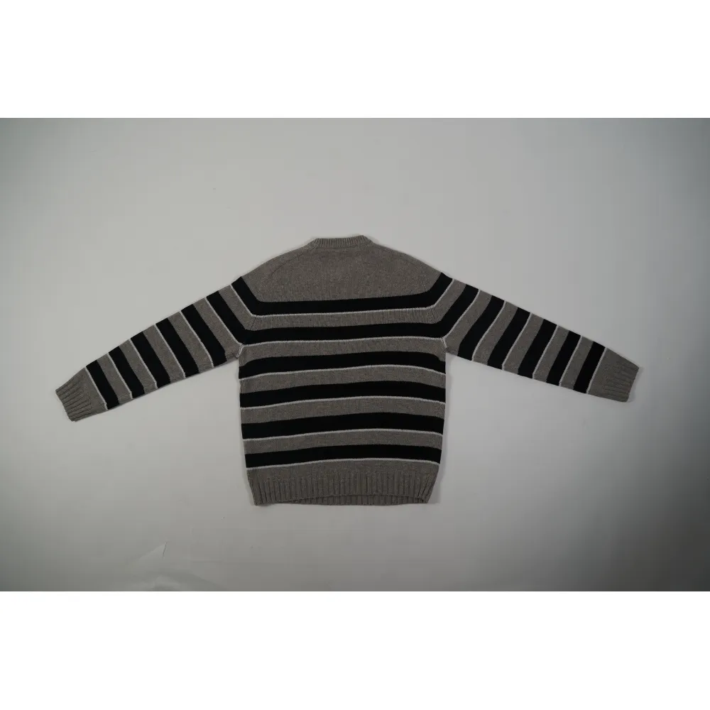CREW NECK SWEATER IN STRIPED WOOL LIGHT REY/BLACK 2AE4B896T.06BK