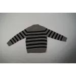 CREW NECK SWEATER IN STRIPED WOOL LIGHT REY/BLACK 2AE4B896T.06BK