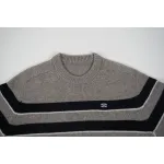 CREW NECK SWEATER IN STRIPED WOOL LIGHT REY/BLACK 2AE4B896T.06BK