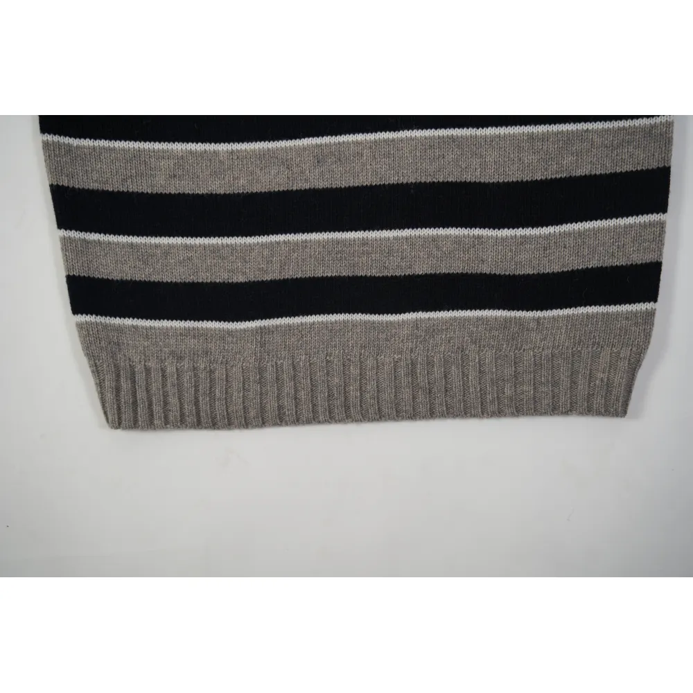 CREW NECK SWEATER IN STRIPED WOOL LIGHT REY/BLACK 2AE4B896T.06BK