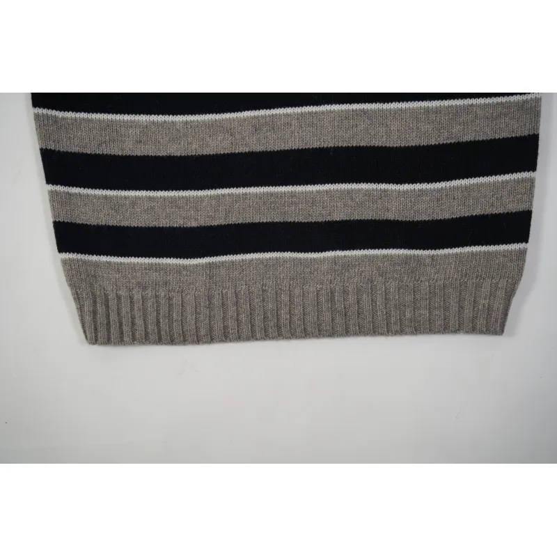 CREW NECK SWEATER IN STRIPED WOOL LIGHT REY/BLACK 2AE4B896T.06BK
