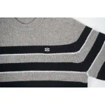 CREW NECK SWEATER IN STRIPED WOOL LIGHT REY/BLACK 2AE4B896T.06BK