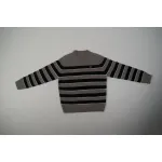 CREW NECK SWEATER IN STRIPED WOOL LIGHT REY/BLACK 2AE4B896T.06BK
