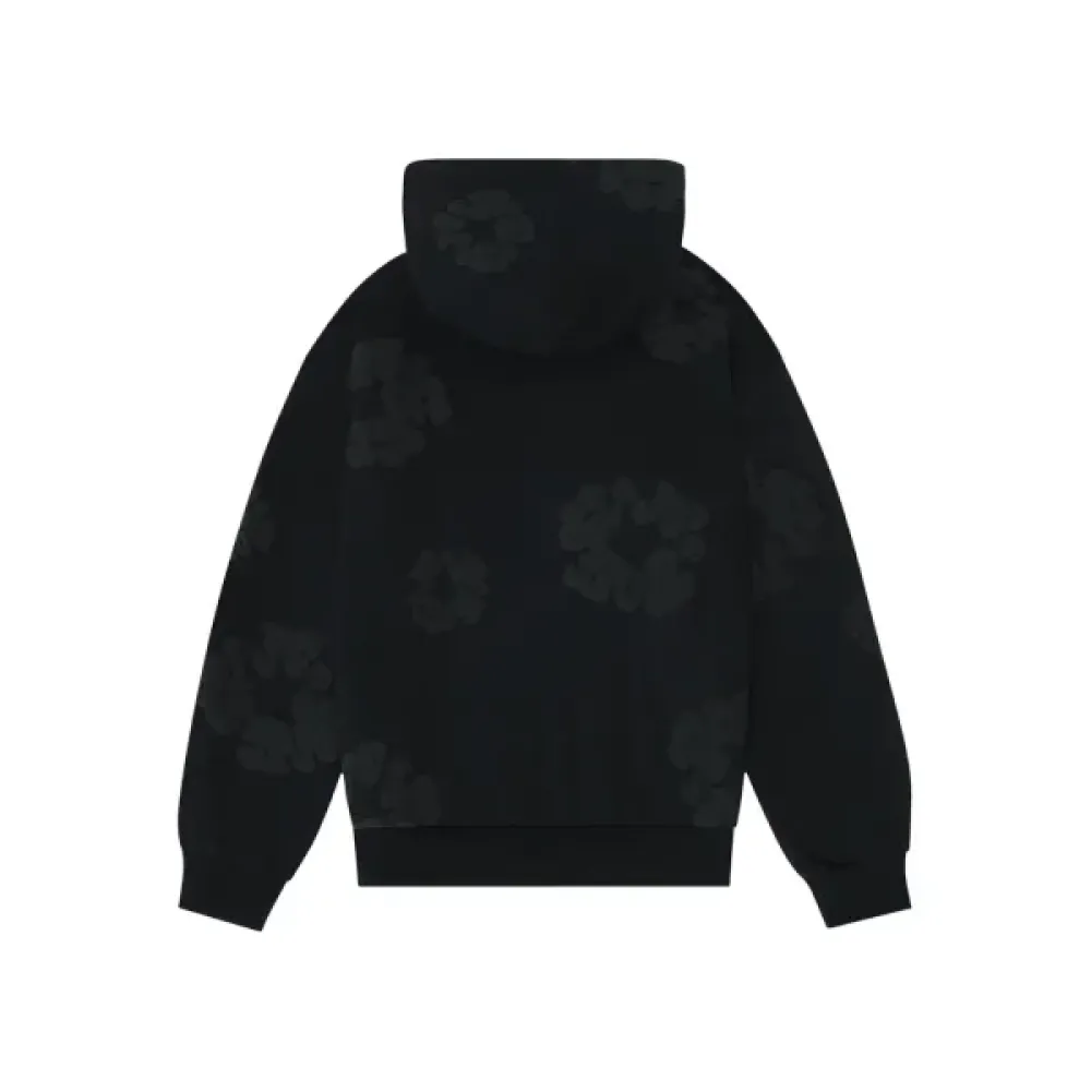 Denim Tears Cotton Wreath Hoodie Black Monochrome