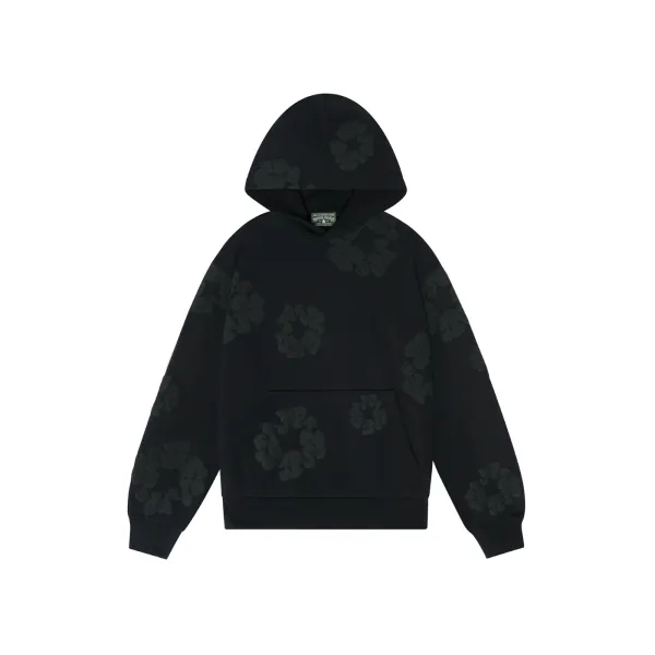 Denim Tears Cotton Wreath Hoodie Black Monochrome