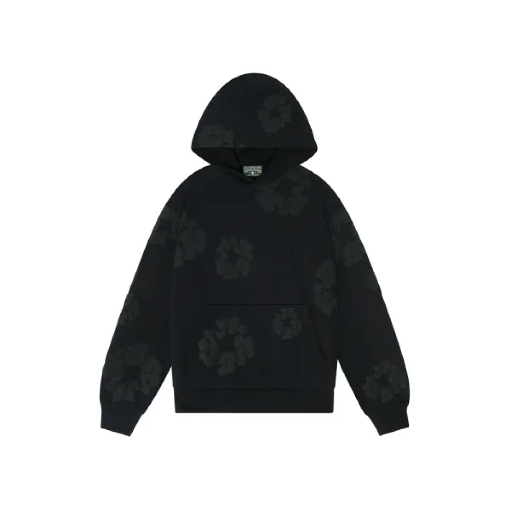 Denim Tears Cotton Wreath Hoodie Black Monochrome