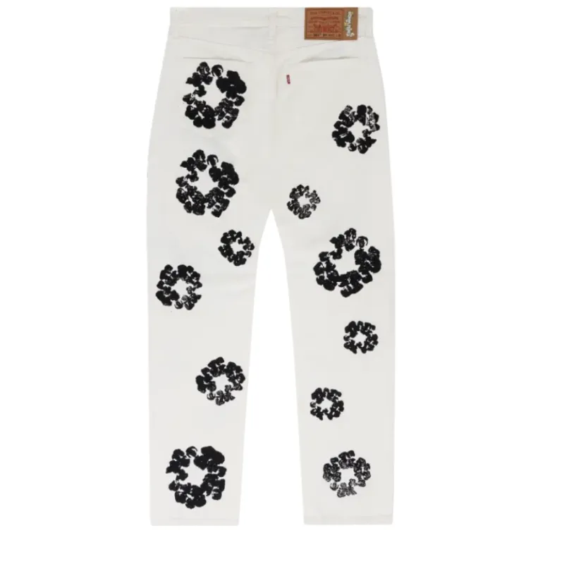DENIM TEARS THE COTTON WREATH JEAN WHITE