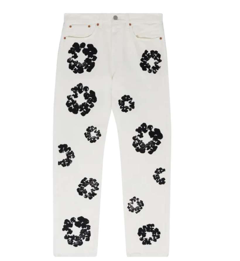 DENIM TEARS THE COTTON WREATH JEAN WHITE